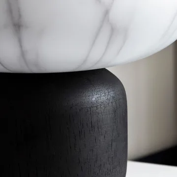 Porta-vela Fog de mármore, preto e branco - 20 cm - House Doctor