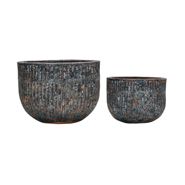 Pote de flores Suco 2-unid. - Cinza - House Doctor