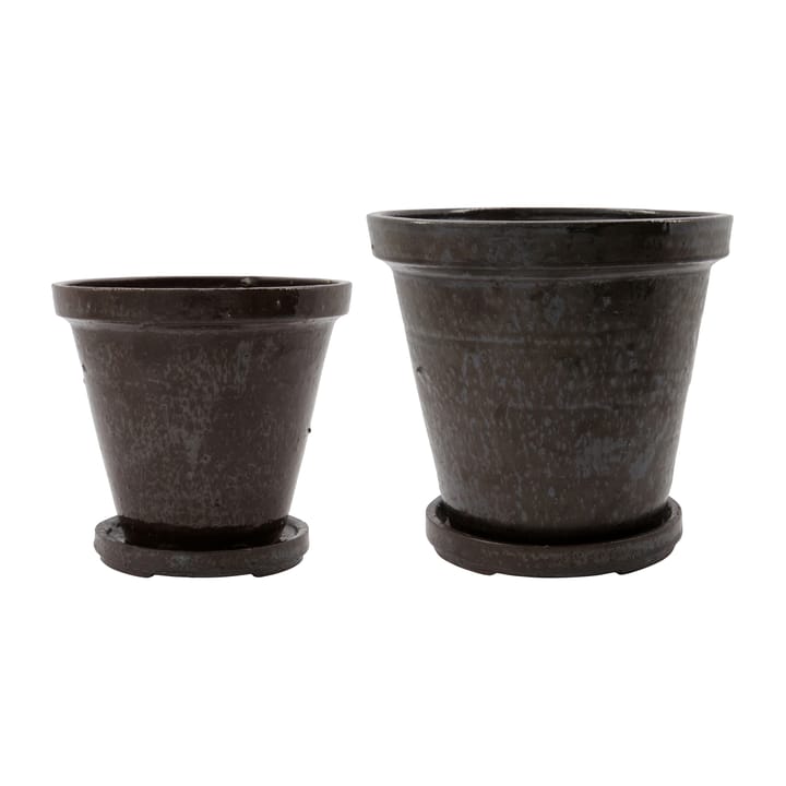 Pote Flower com pires 4 peças - Ø18 cm-Ø22 cm - House Doctor
