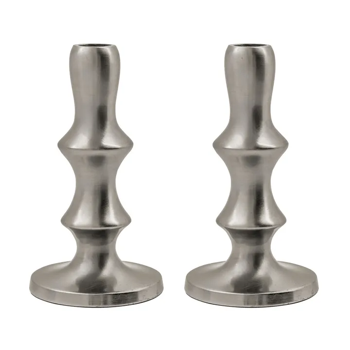 Reese castiçal 2‑pack - Acabamento prateado - House Doctor