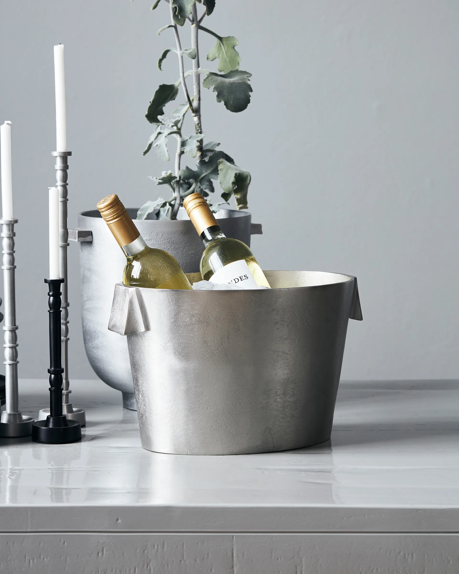 Refrigerador de vinho Buck 22x32 cm, Prateado escovado House Doctor