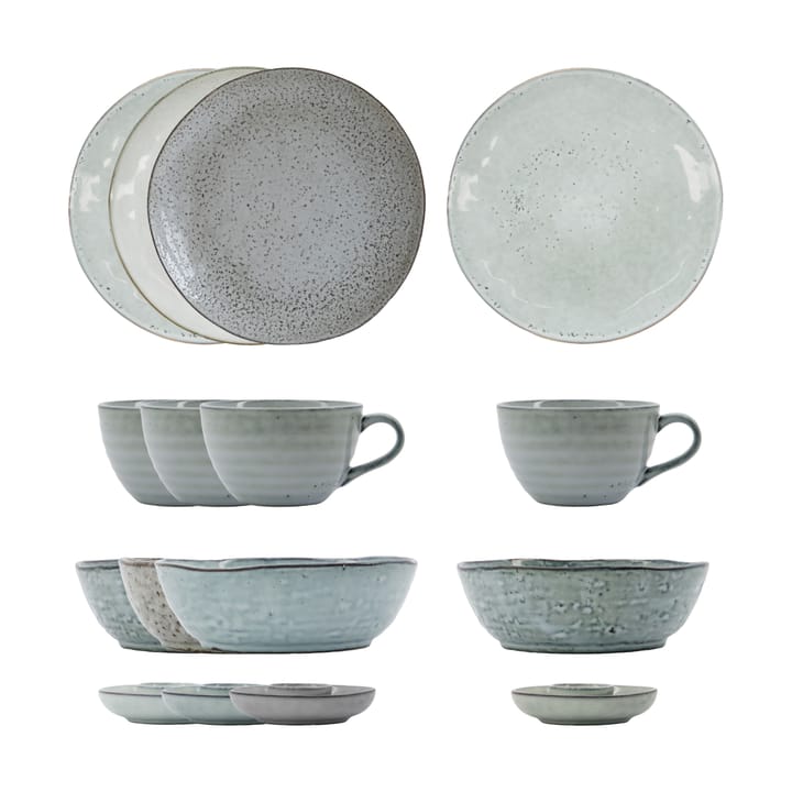 Rustic conjunto de brunch 16 peças - Cinza-azul - House Doctor