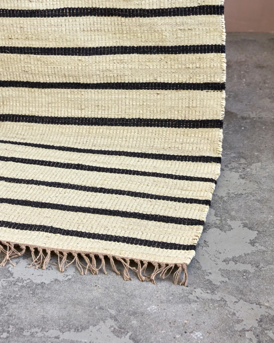 Sima tapete 60x90 cm, Preto-natural House Doctor