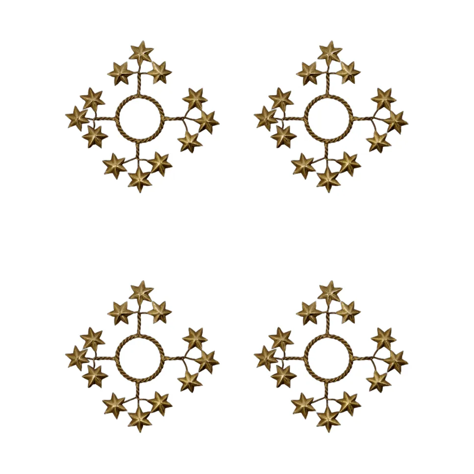Star anel para vela, pack de 4, Dourado House Doctor