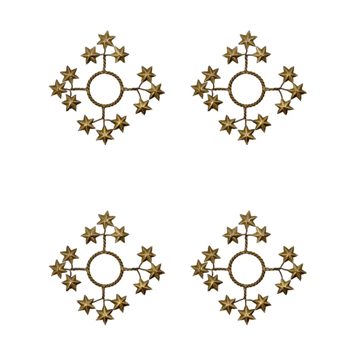 Star anel para vela, pack de 4 - Dourado - House Doctor