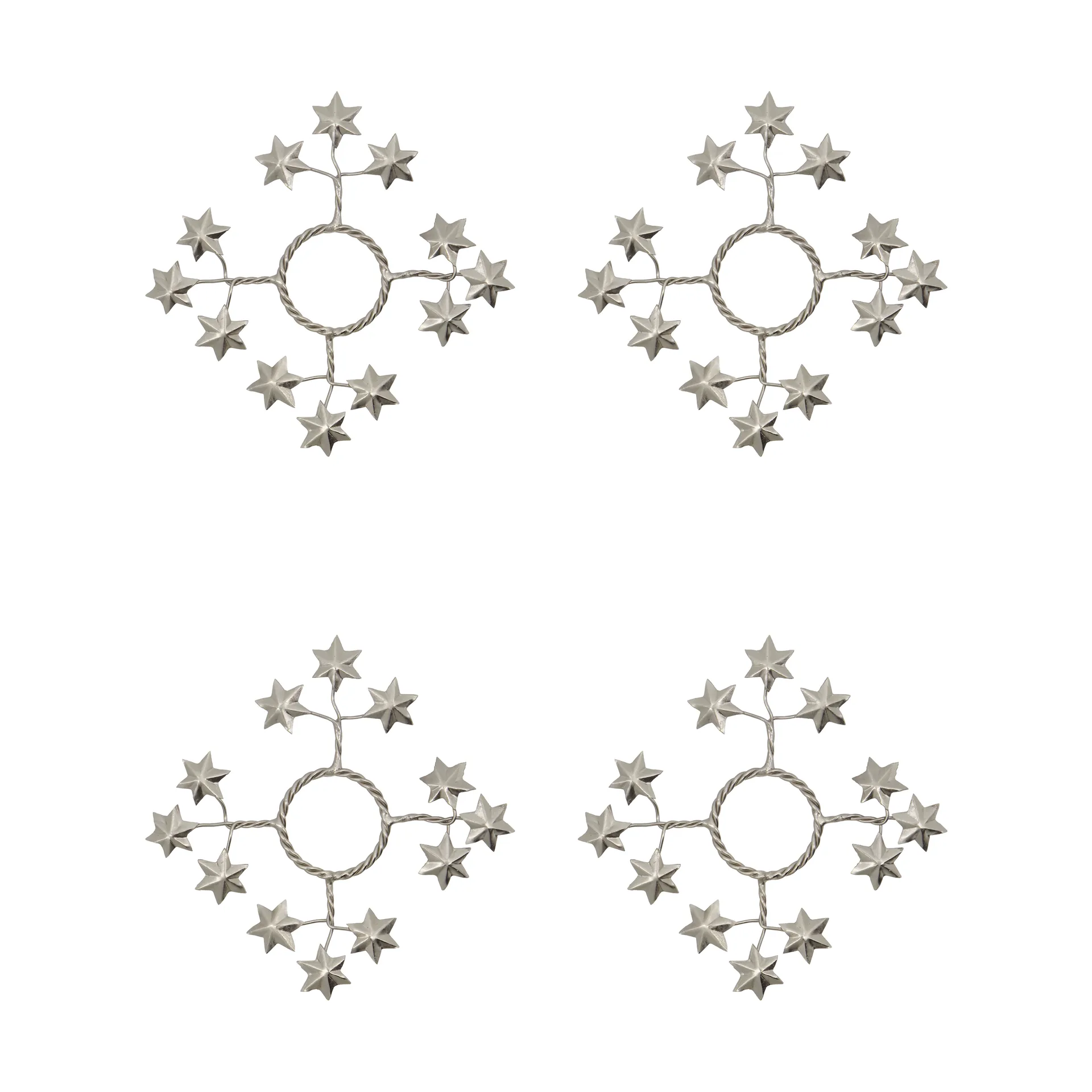 Star anel para vela, pack de 4, Prata House Doctor