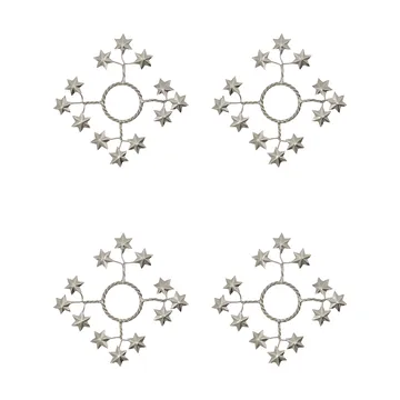 Star anel para vela, pack de 4 - Prata - House Doctor