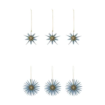Stari enfeites de Natal 6 peças - Azul-claro - House Doctor