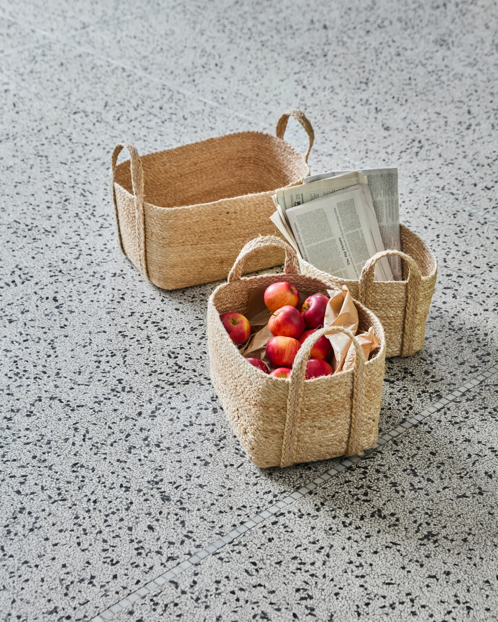 Stella cesto de armazenamento baixo 3 peças, Natural House Doctor