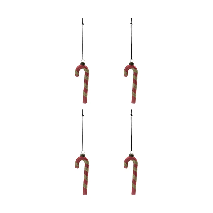 Stick ornamento de Natal 4-pack - Vermelho empoeirado - House Doctor