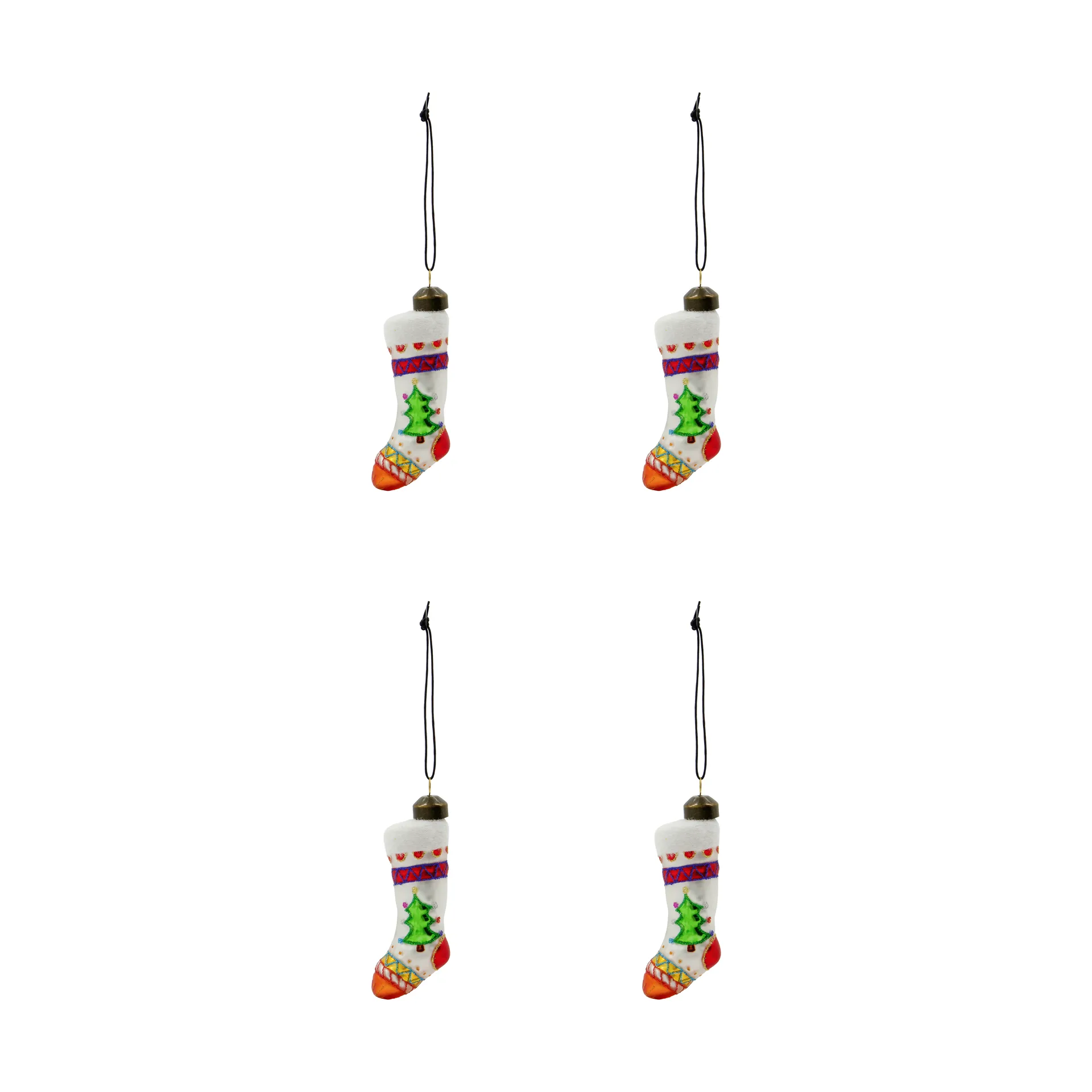 Stok meia de Natal enfeite 4-pack, Vermelho, branco House Doctor