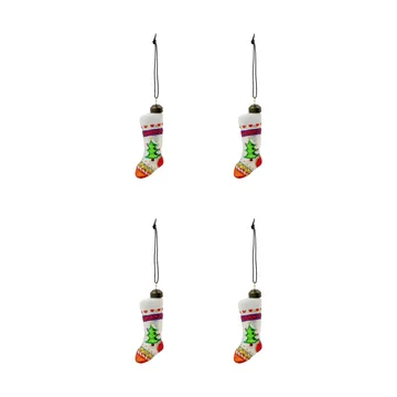 Stok meia de Natal enfeite 4-pack - Vermelho, branco - House Doctor