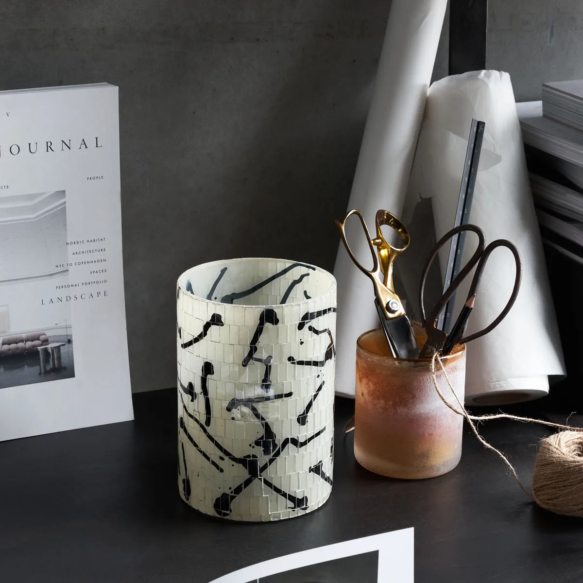 Suporte de vela Vana Ø13 cm, Preto House Doctor