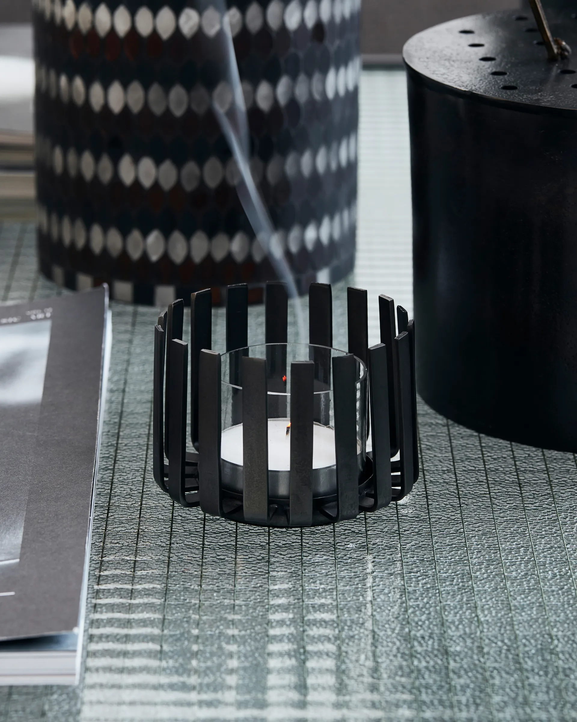 Suporte de velas Bars Ø10 cm, Preto House Doctor