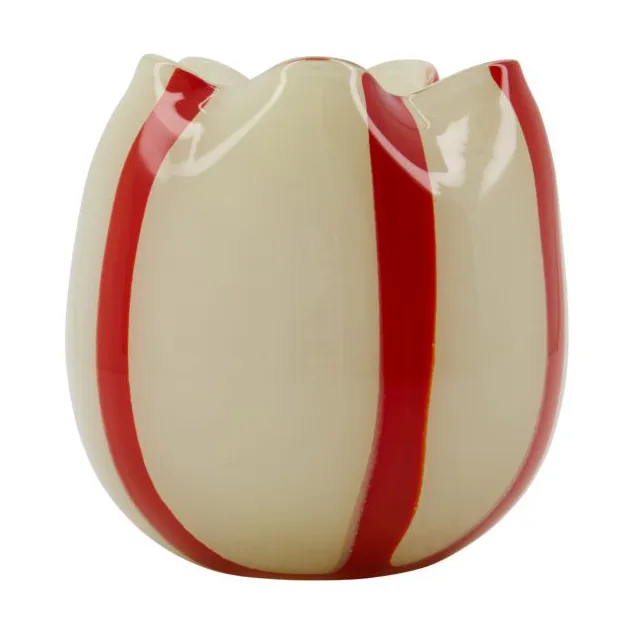 Suporte para velas Gula Ø15 cm, Branco-vermelho House Doctor