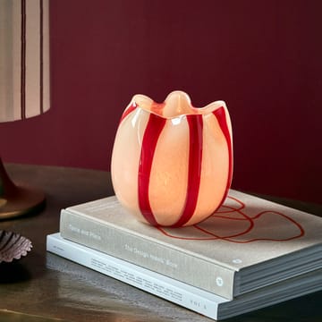 Suporte para velas Gula Ø15 cm - Branco-vermelho - House Doctor