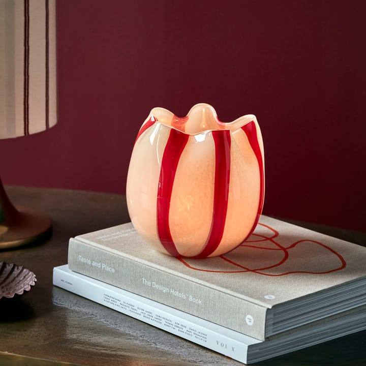 Suporte para velas Gula Ø15 cm, Branco-vermelho House Doctor
