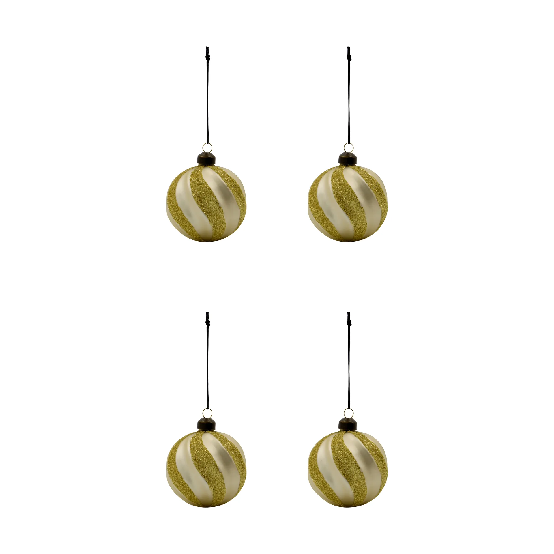 Swirl bolas de Natal 4-unidades, Champagne‑ouro House Doctor