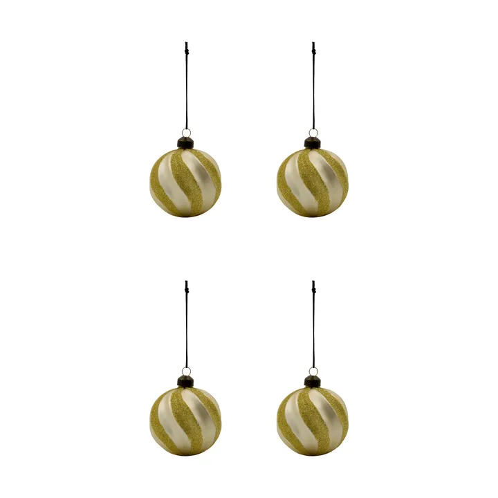 Swirl bolas de Natal 4-unidades - Champagne‑ouro - House Doctor
