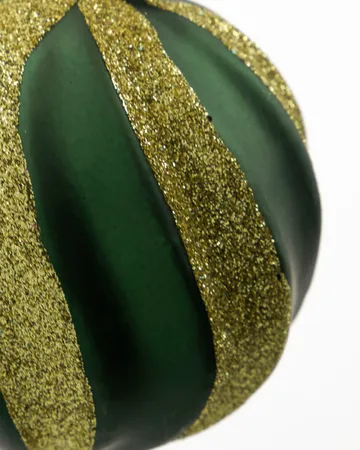 Swirl bolas de Natal 4-unidades - Verde-dourado - House Doctor