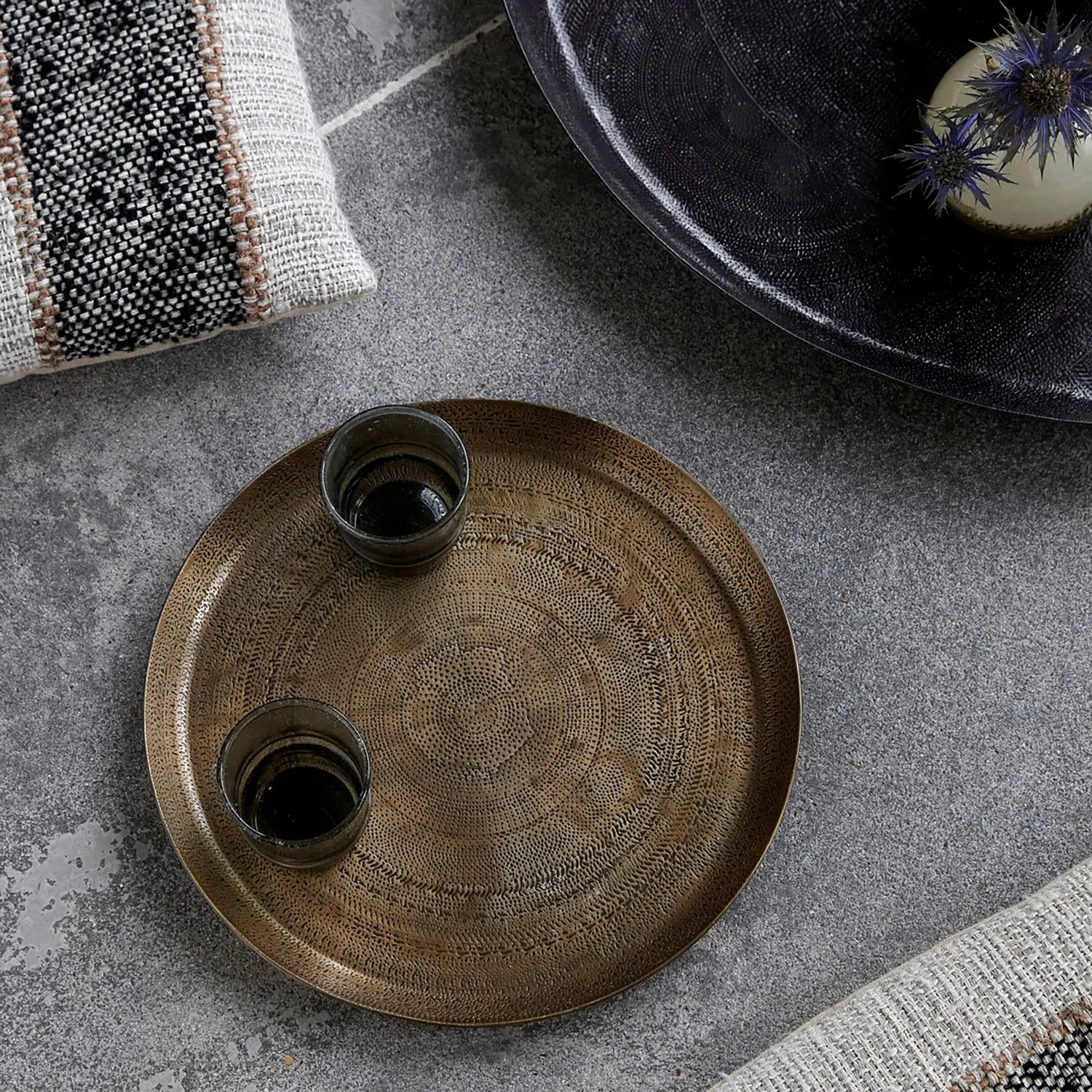 Tabuleiro Jhansi Ø29 cm, latão House Doctor