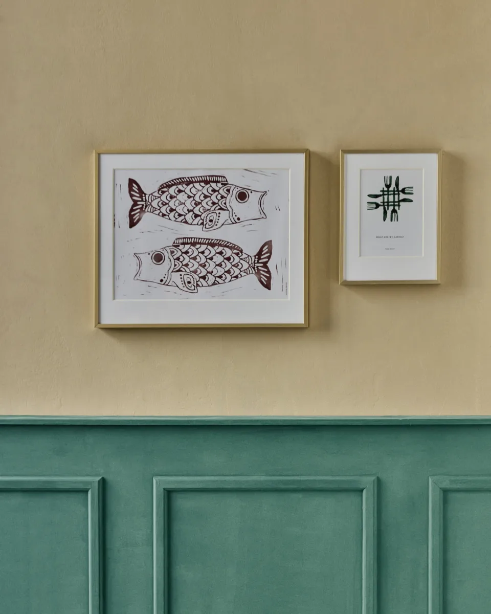 Tela decorativa com tema de peixe 40x50 cm, Borgonha House Doctor