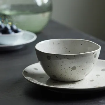 Tigela Dots Ø12 cm - Branco-pontos verdes - House Doctor