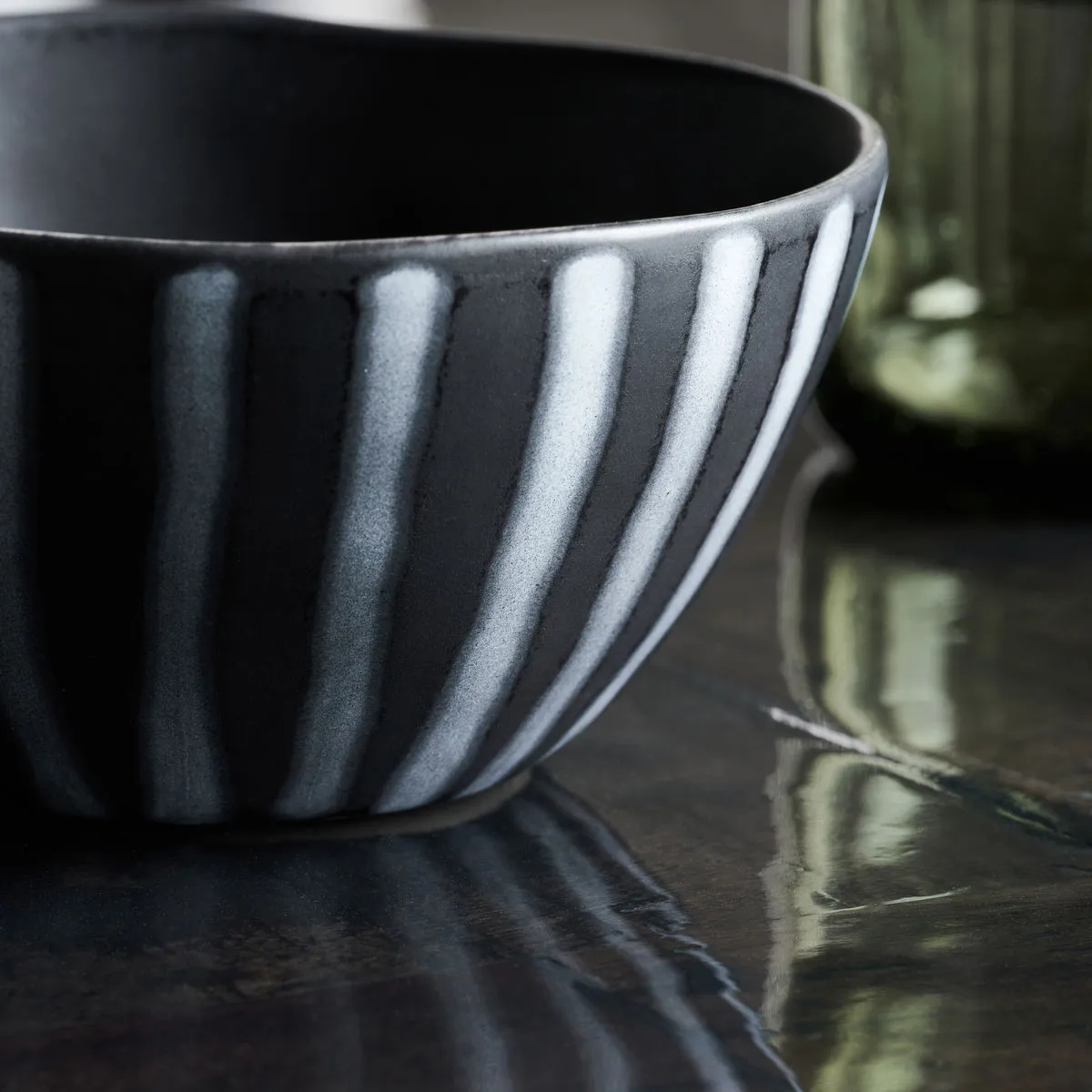 Tigela Line Ø12 cm, Preto-castanho House Doctor