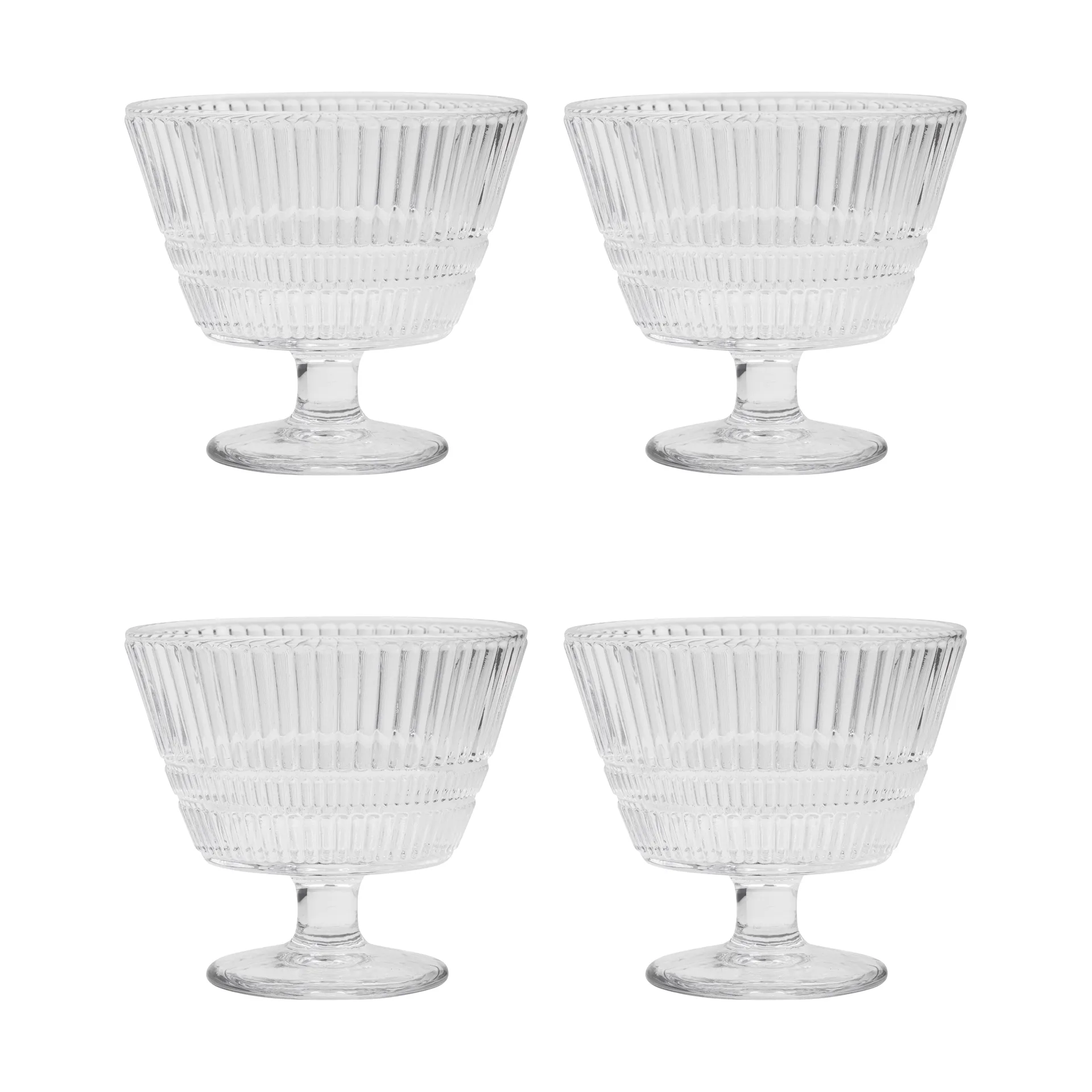 Tigelas de sobremesa Slots, conjunto com 4 peças, Transparente House Doctor