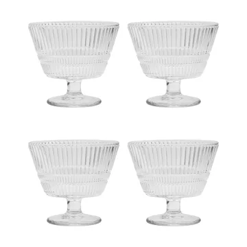 Tigelas de sobremesa Slots, conjunto com 4 peças - Transparente - House Doctor