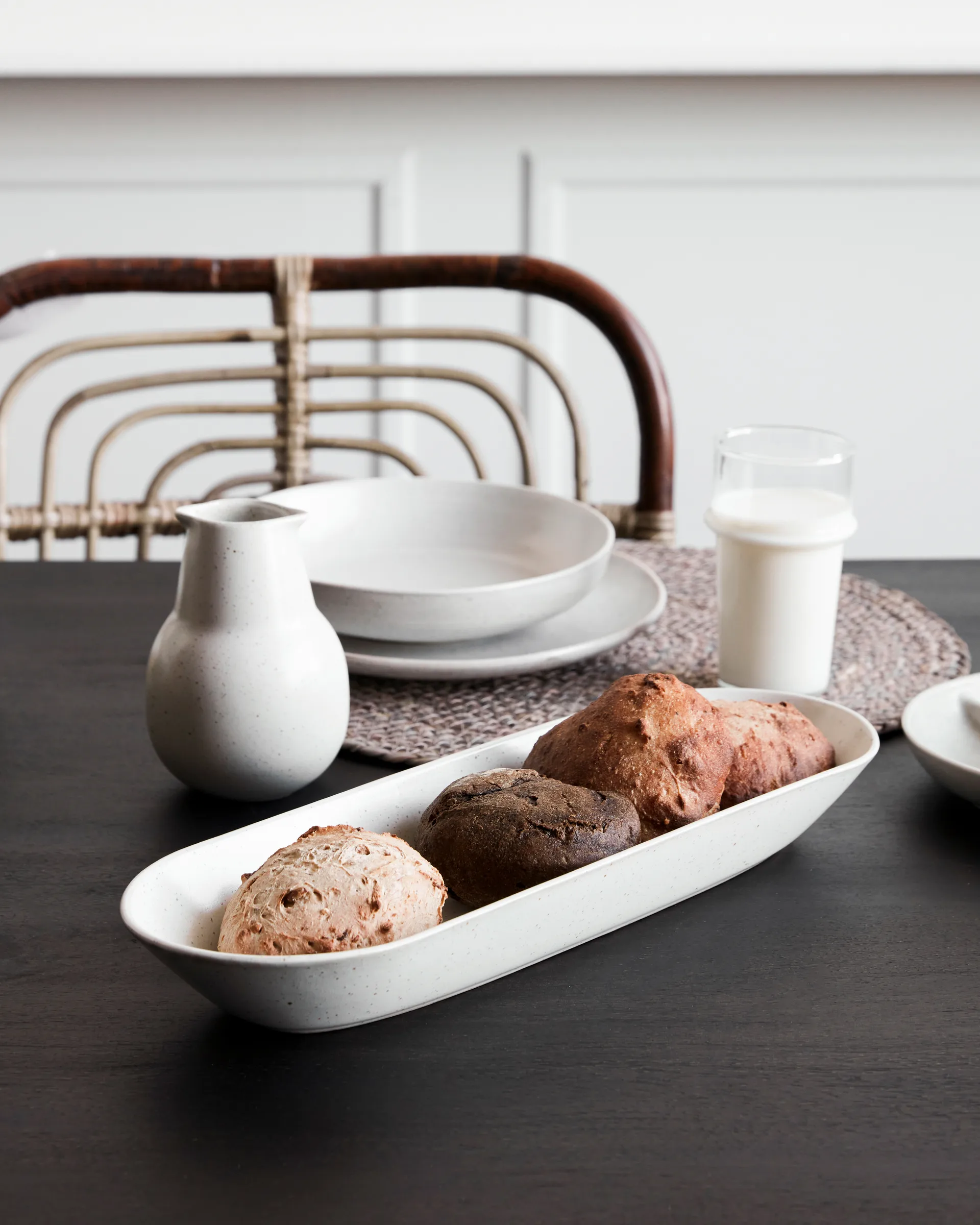 Travessa Pion 12x35 cm, cinza-branco House Doctor