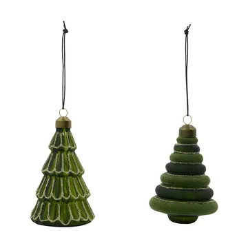 Tree ornamento de Natal 2 peças - Verde - House Doctor