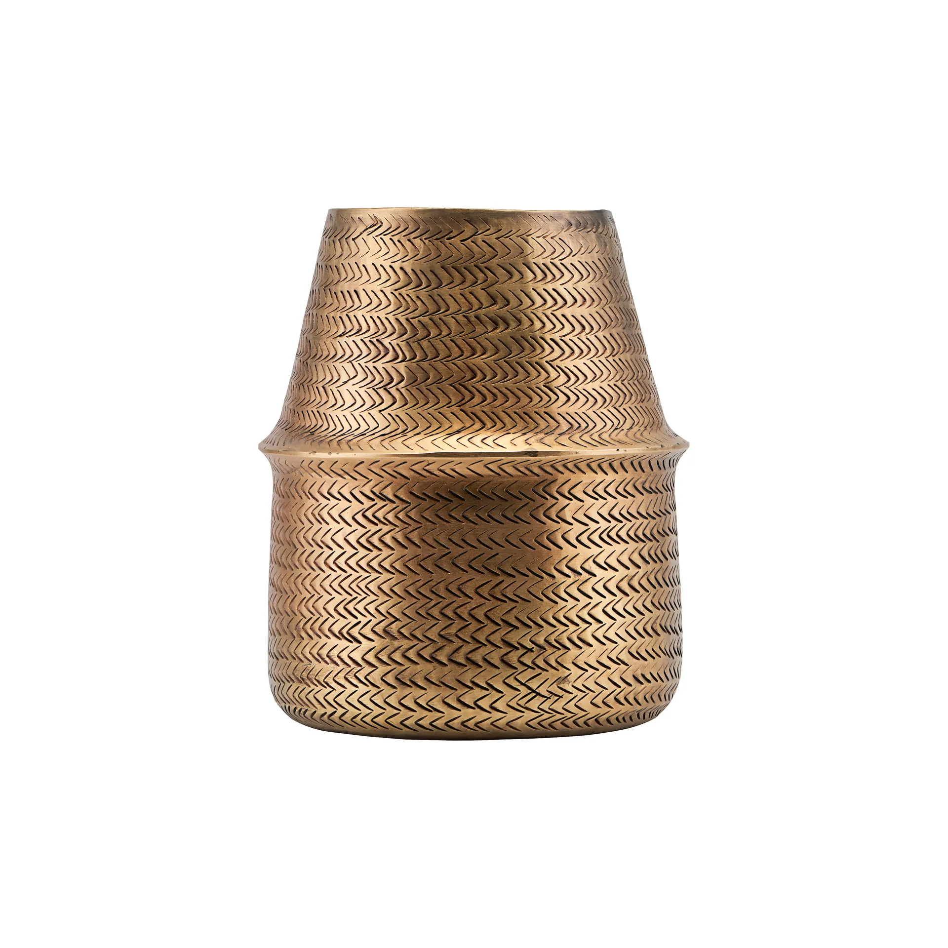 Vaso de flores Rattan, latão House Doctor
