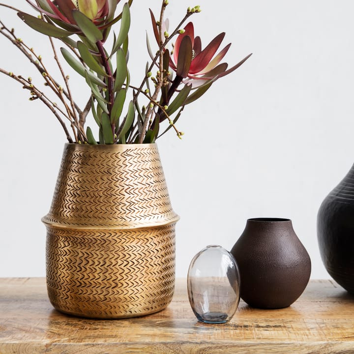 Vaso de flores Rattan, latão House Doctor