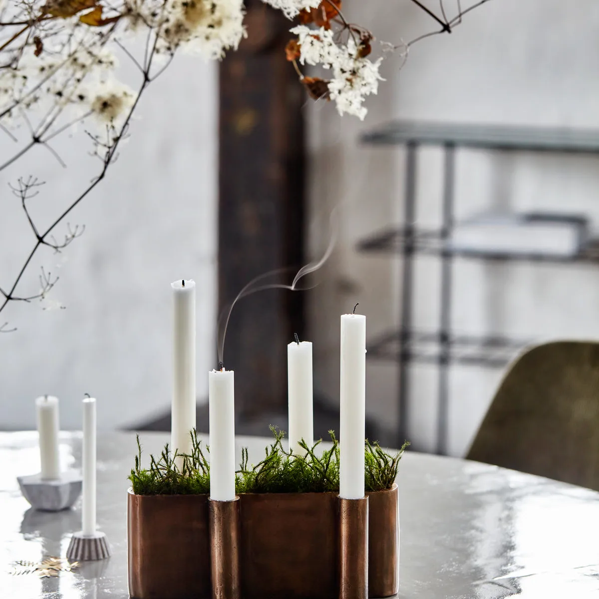 Vela do advento Four oval, Latão antigo House Doctor