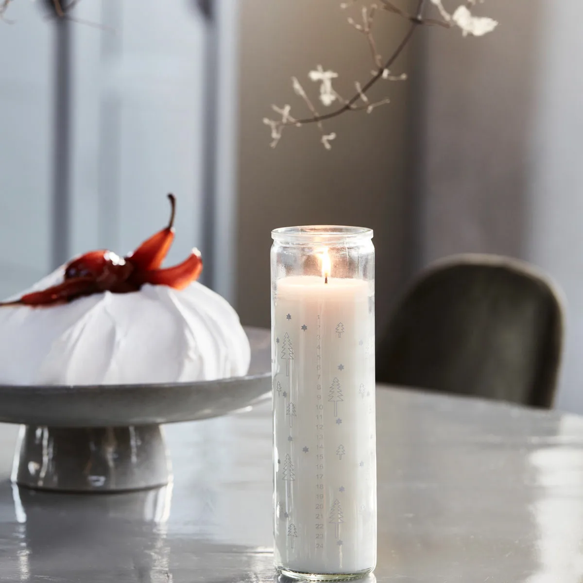 Vela em frasco de vidro Calendar, Prateado House Doctor