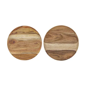 Wood bandeja Ø17,5 cm 2 unidades - Natural - House Doctor