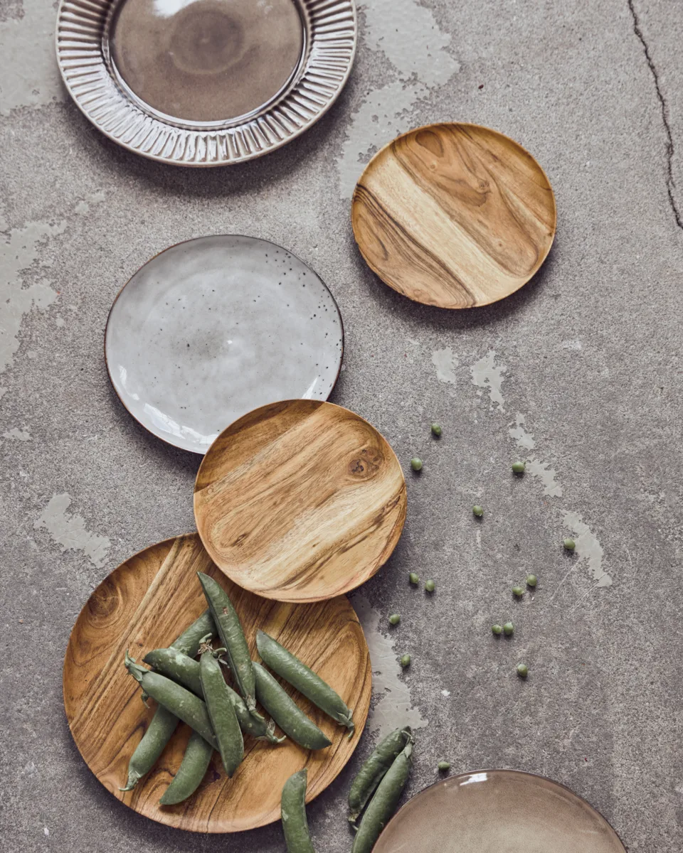 Wood bandeja Ø17,5 cm 2 unidades, Natural House Doctor