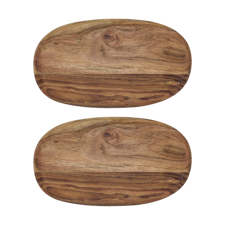 Wood bandeja 19x33 cm 2 unidades - Natural - House Doctor