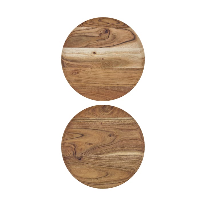 Wood bandeja Ø25 cm 2 unidades - Natural - House Doctor