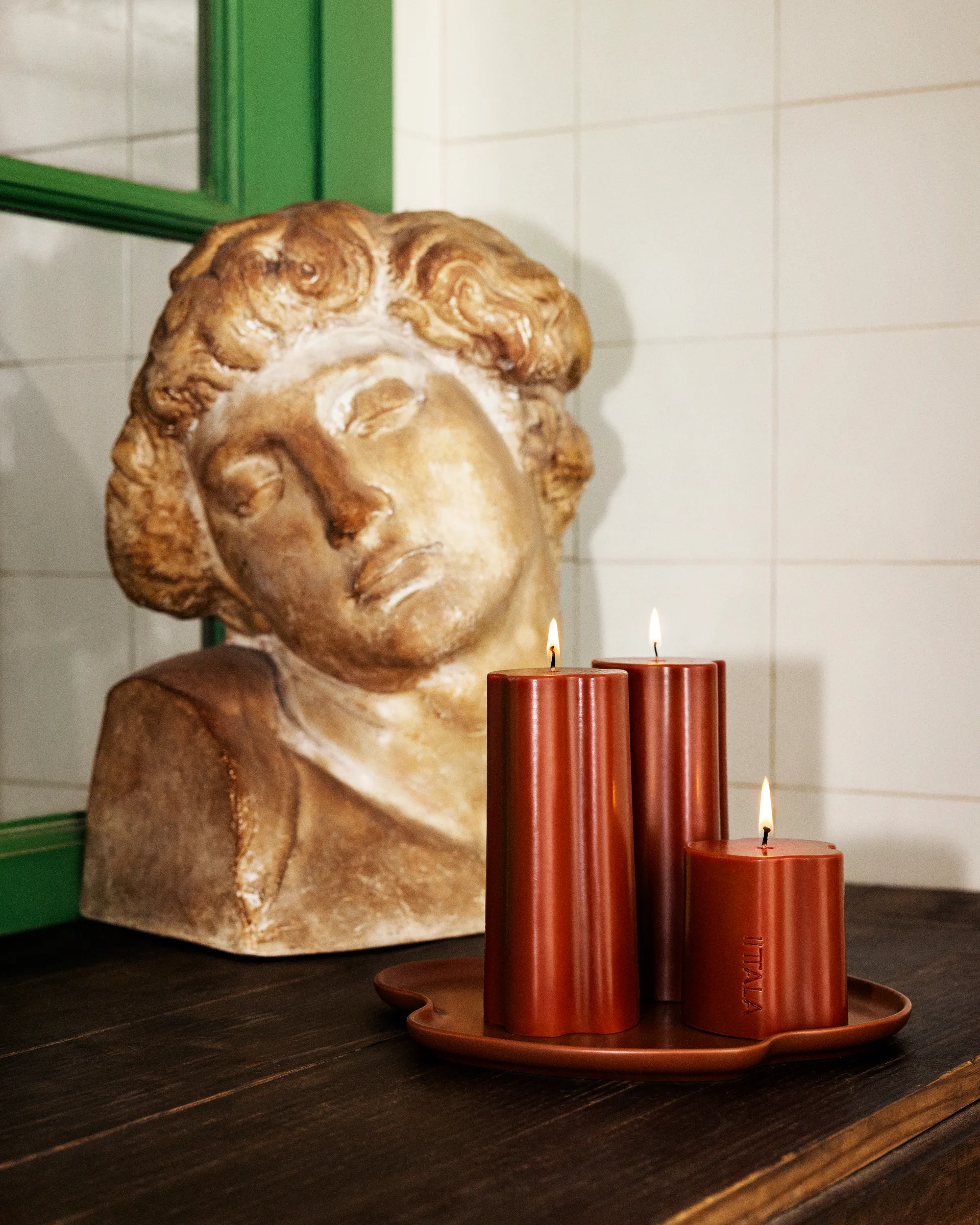 Aalto vela de bloco, Fogo, 16 cm Iittala