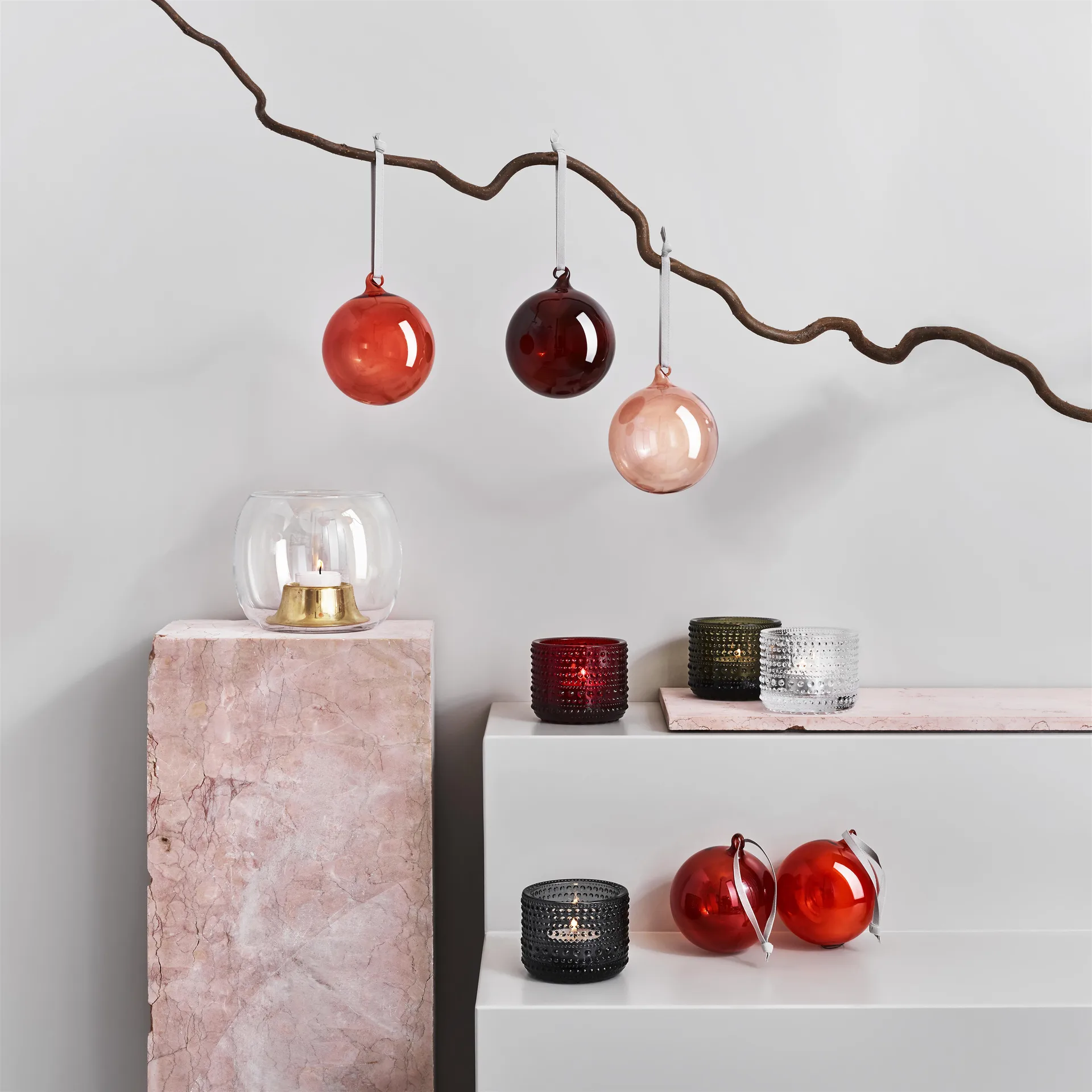 Bola de Natal Iittala vidro 80 mm 5 peças, Vermelho Iittala