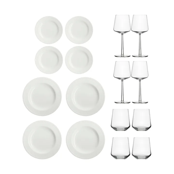 Conjunto inicial jantar Essence & Dots 32 peças - Branco creme - Iittala