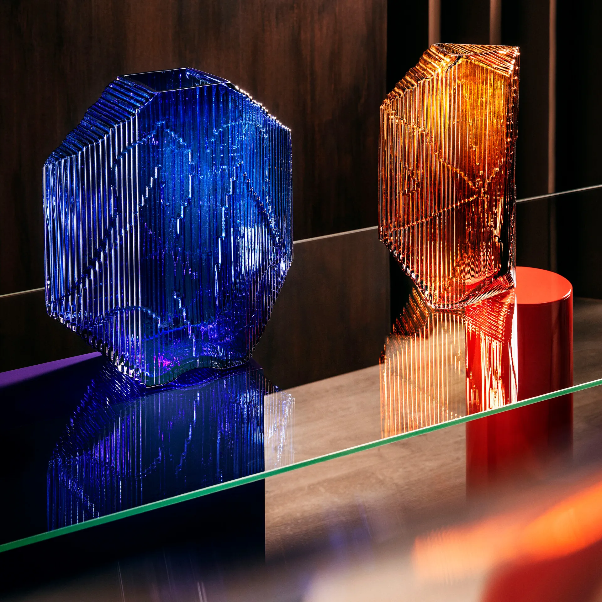 Escultura de vidro Kartta 33 cm, cobre Iittala