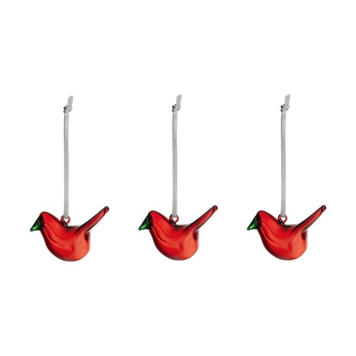 Iittala pássaro de vidro 3 peças - Vermelho - Iittala