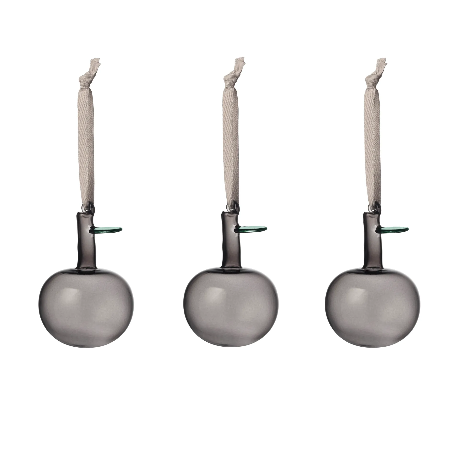 Maçã de vidro Iittala Ø6 cm, conjunto de 3, Cinza Iittala