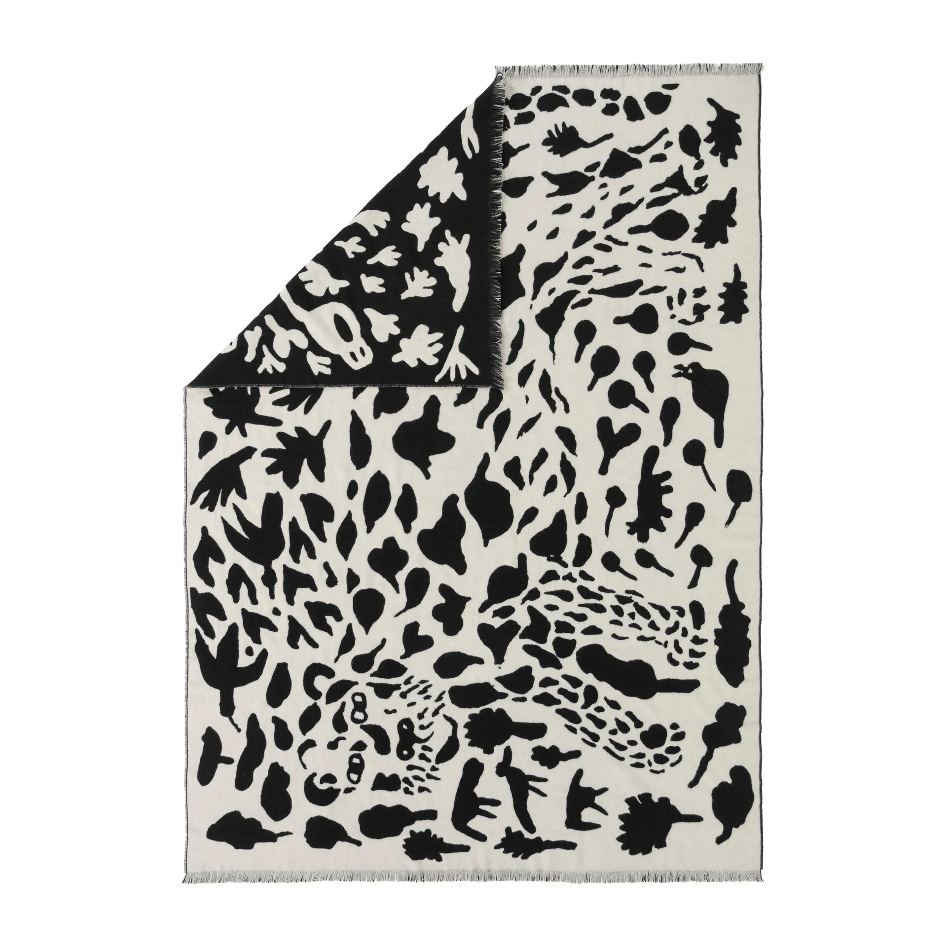 Manta de lã Oiva Toikka Cheetah 130x180 cm, Preto-branco Iittala