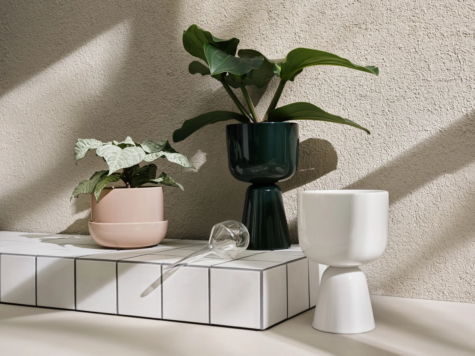 Nappula vaso com prato Ø17 cm h13 cm, Bege Iittala