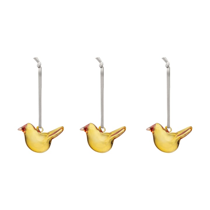 Pacote de 3 pássaros de vidro Iittala - Amarelo - Iittala