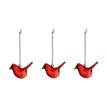 Pássaro em vidro Iittala - Vermelho, pacote de 3 - Iittala